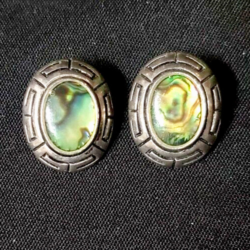 Abalone clip earrings - clip, on