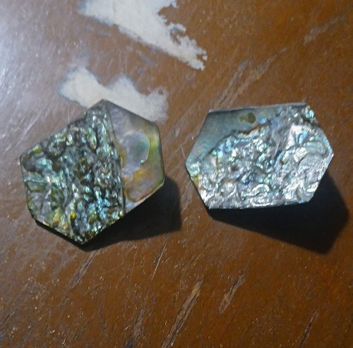 Hexagon natural abalone shell - natural,